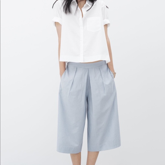 Madewell Pavilion stripe culotte pants pockets M - Picture 2 of 10